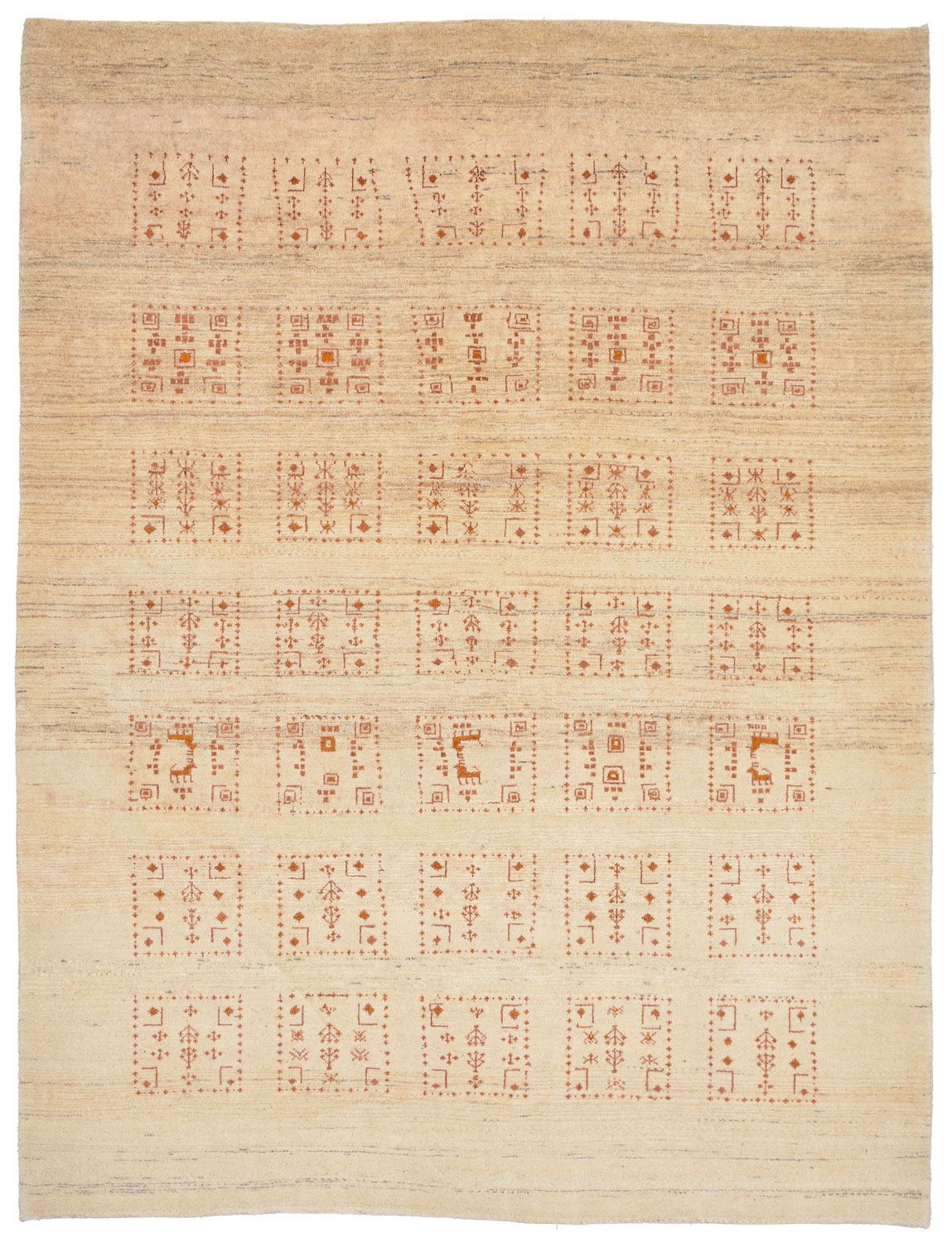 Gabbeh Teppich - Loribaft Perser 198 x 148 cm - natur