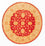 Ziegler Teppich rund  - 96 x 99 cm - rot