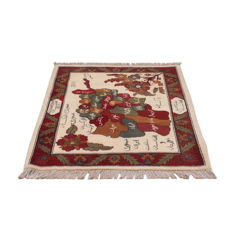 Afghan Teppich - Landkarte - 108 x 80 cm - mehrfarbig