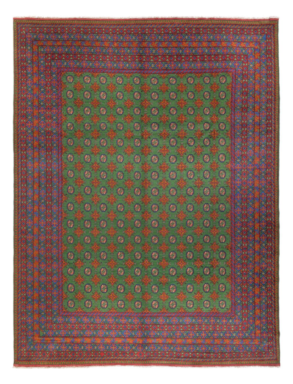Afghan Teppich - Filpa - 393 x 296 cm - grün