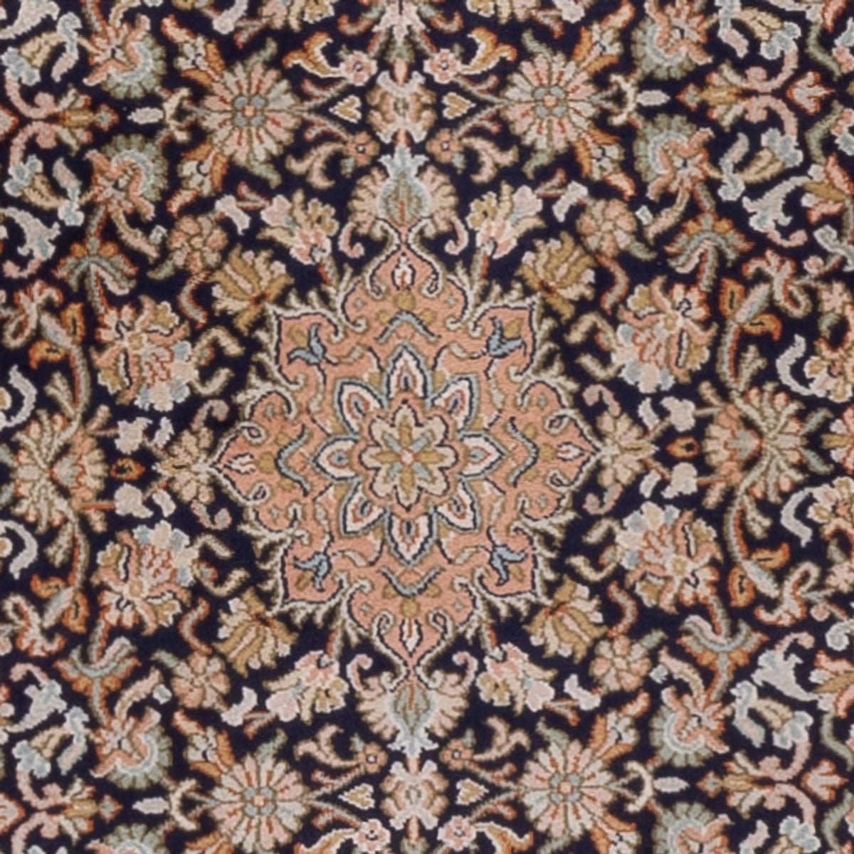 Läufer Seiden - Kaschmir Seide - 264 x 76 cm - dunkelblau