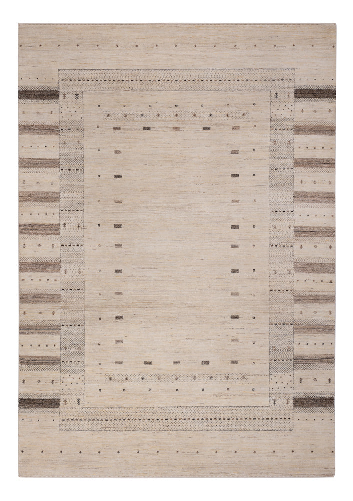 Gabbeh Teppich - Loribaft Indus - 246 x 176 cm - hellbeige
