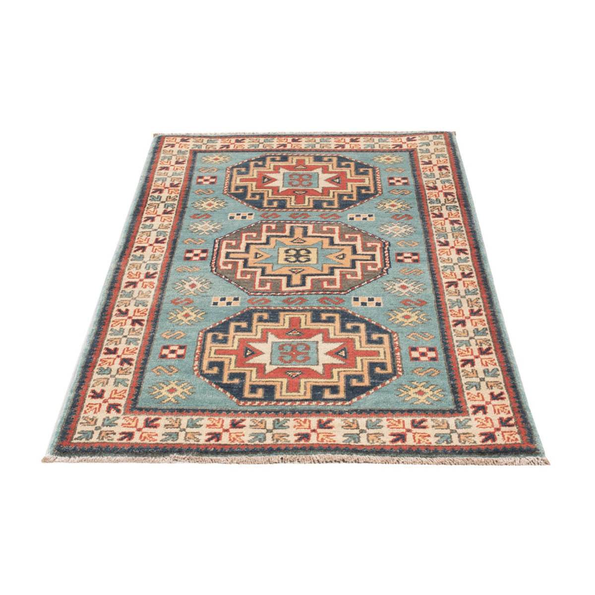 Ziegler Teppich - Kazak - 124 x 78 cm - hellblau