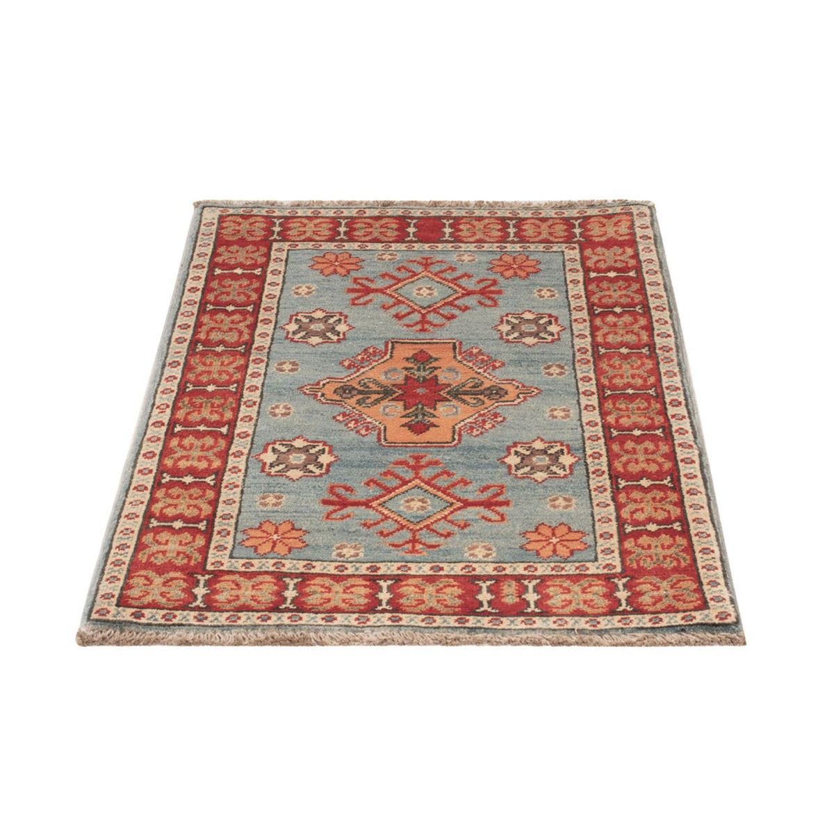Ziegler Teppich - Kazak - 88 x 59 cm - hellblau