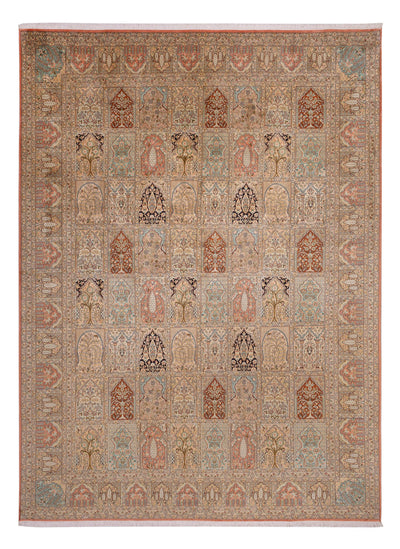 Seidenteppich - Kaschmir Seide - 273 x 381 cm - dunkelbeige