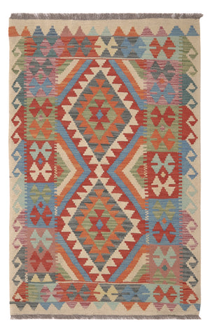 Kelim Teppich - Splash - 132 x 86 cm - mehrfarbig