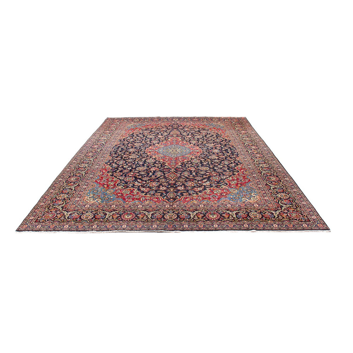 Perserteppich - Keshan - Antik - 410 x 298 cm - dunkelblau