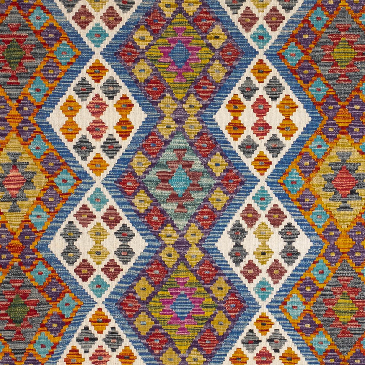 Kelim Teppich - Splash quadratisch - 207 x 203 cm - mehrfarbig