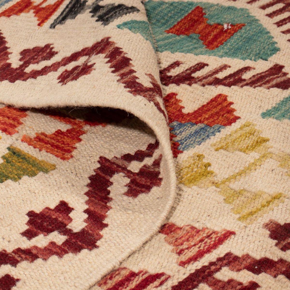 Kelim Teppich - Splash quadratisch  - 154 x 143 cm - mehrfarbig