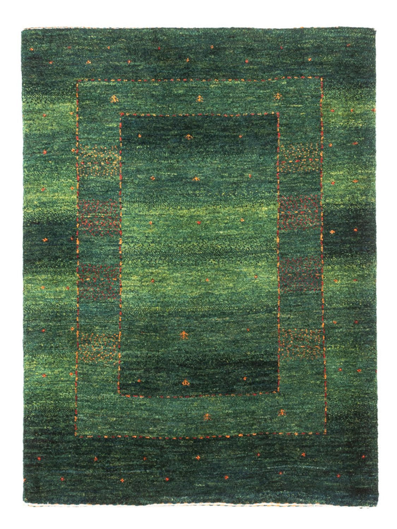 Gabbeh Teppich - Loribaft Perser - 115 x 86 cm - grün