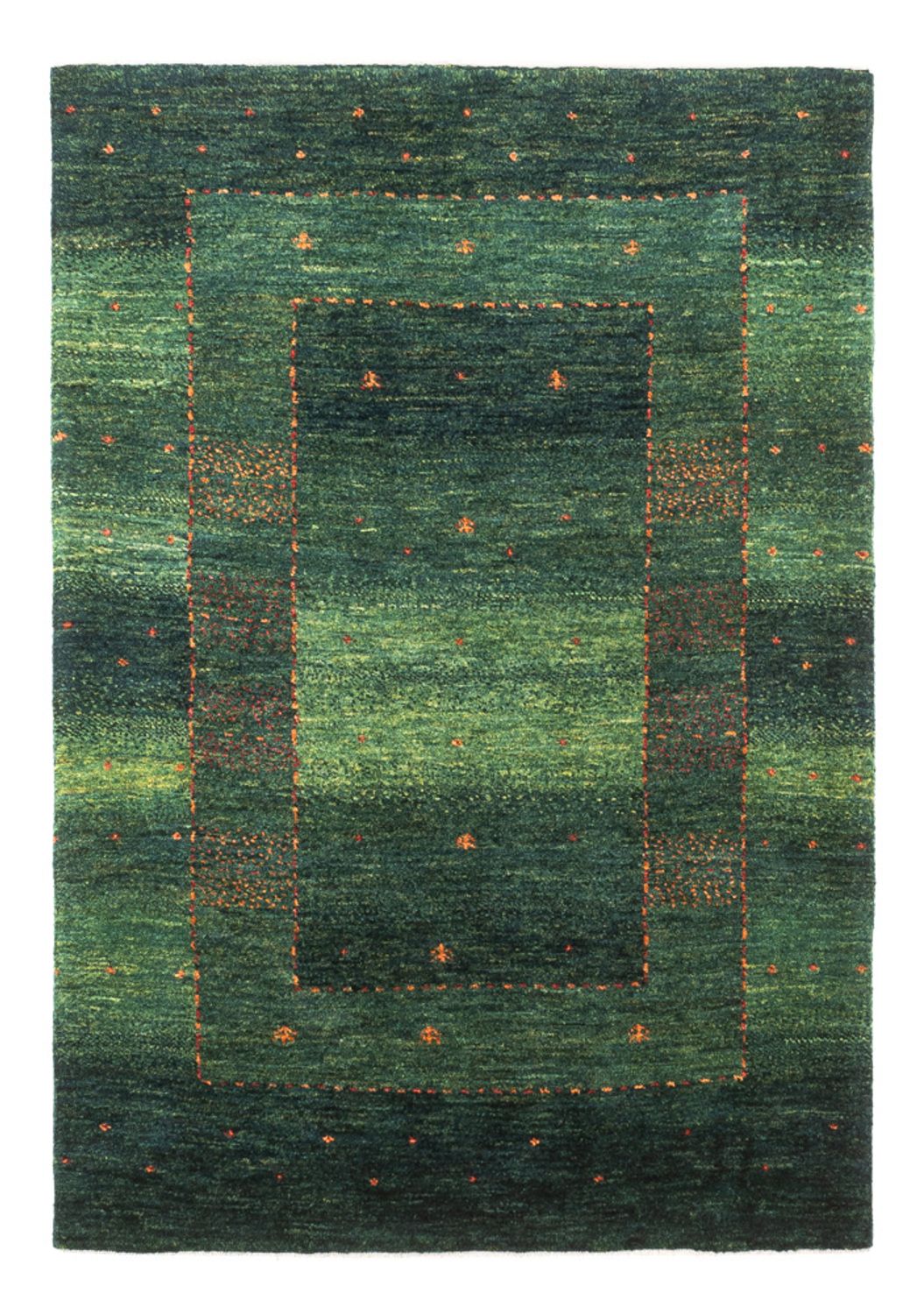 Gabbeh Teppich - Loribaft Perser - 121 x 85 cm - grün
