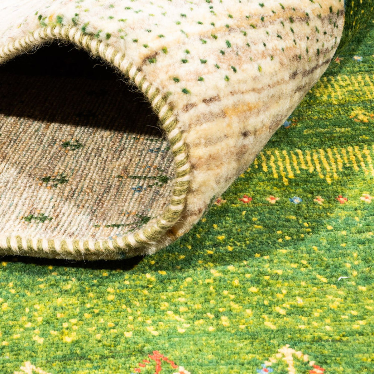 Gabbeh Teppich - Loribaft Perser - 238 x 180 cm - grün