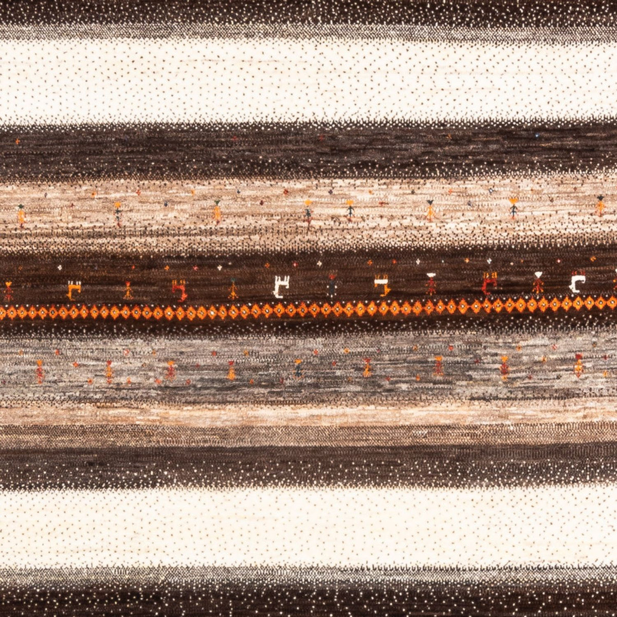 Gabbeh Teppich - Loribaft Perser - Royal quadratisch  - 198 x 212 cm - natur
