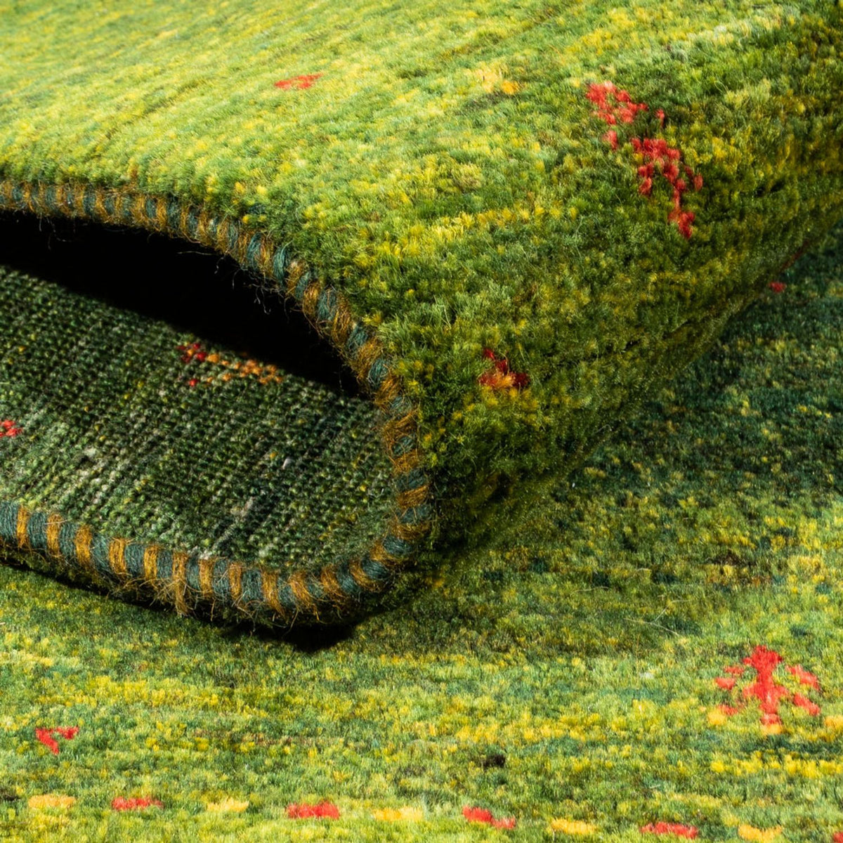 Gabbeh Teppich - Loribaft Perser - 200 x 150 cm - grün