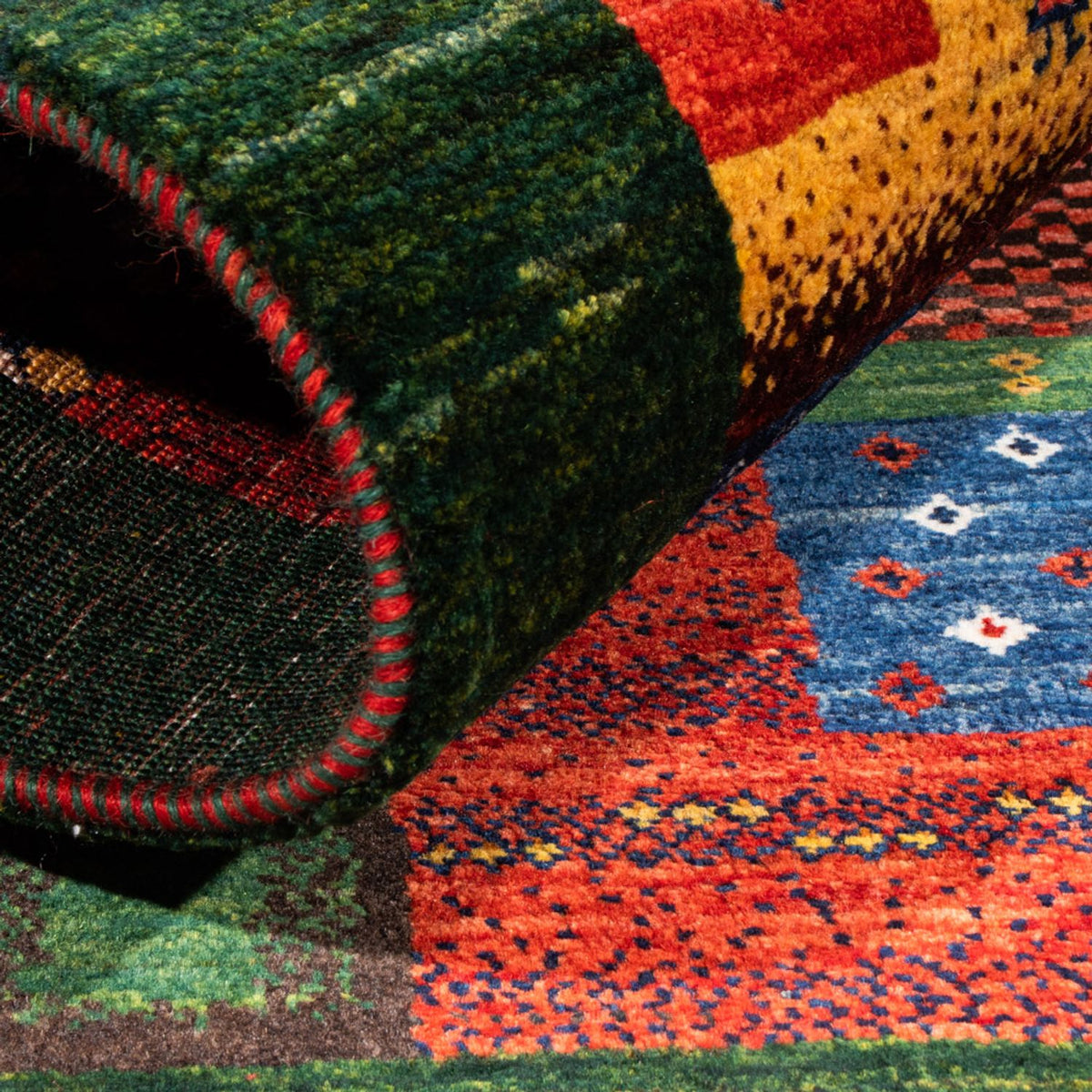 Gabbeh Teppich - Loribaft Perser - Royal - 127 x 83 cm - grün