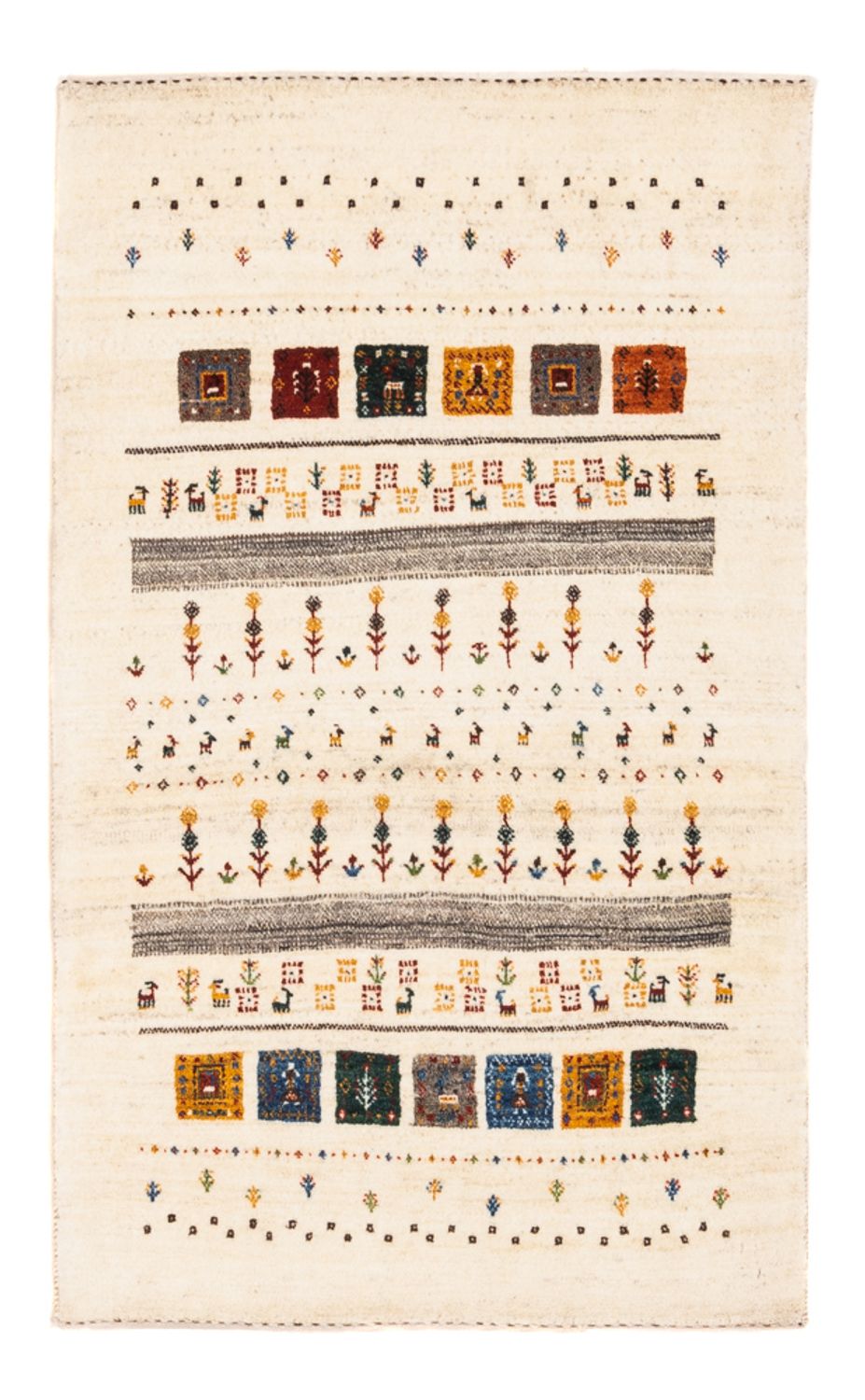 Gabbeh Teppich - Loribaft Perser - Royal - 122 x 78 cm - creme