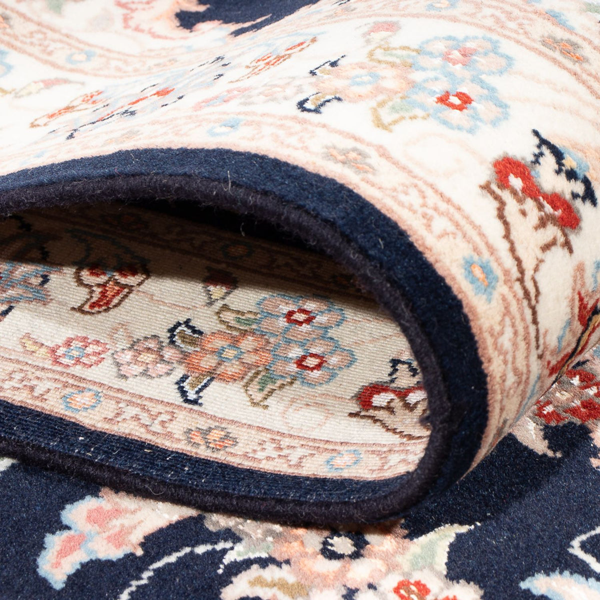 Läufer Perser - Täbriz - Royal - 251 x 80 cm - dunkelblau