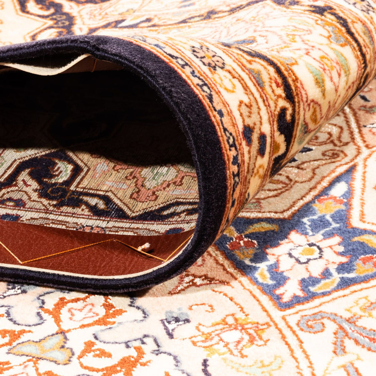 Perserteppich - Täbriz - Royal quadratisch  - 200 x 200 cm - hellbeige