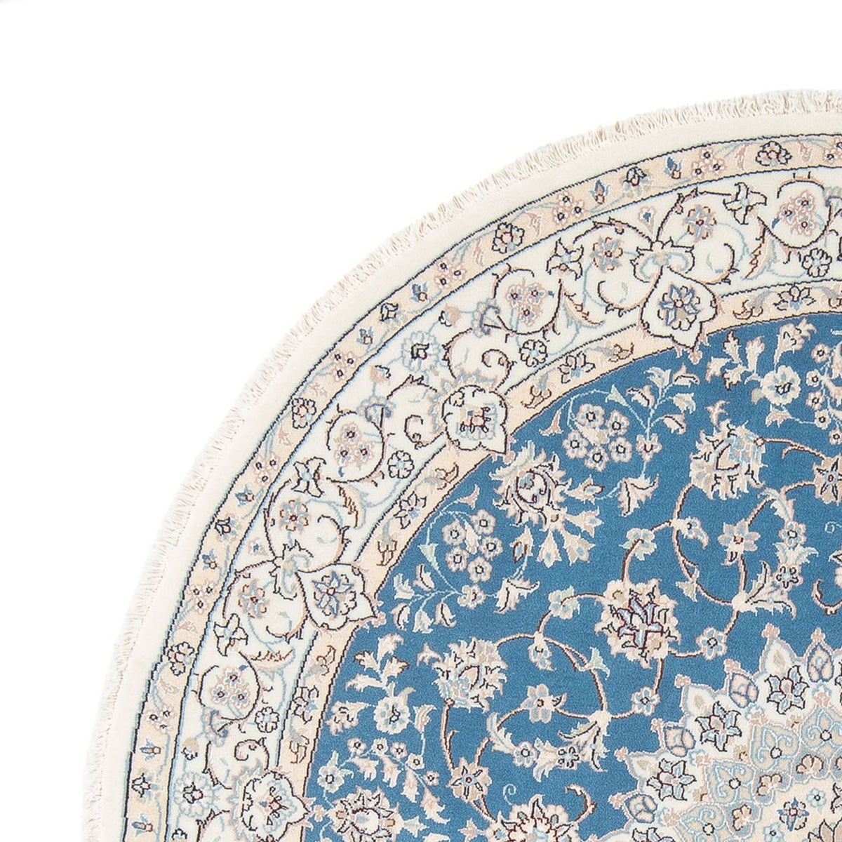 Perserteppich - Nain - Premium rund  - 157 x 150 cm - blau