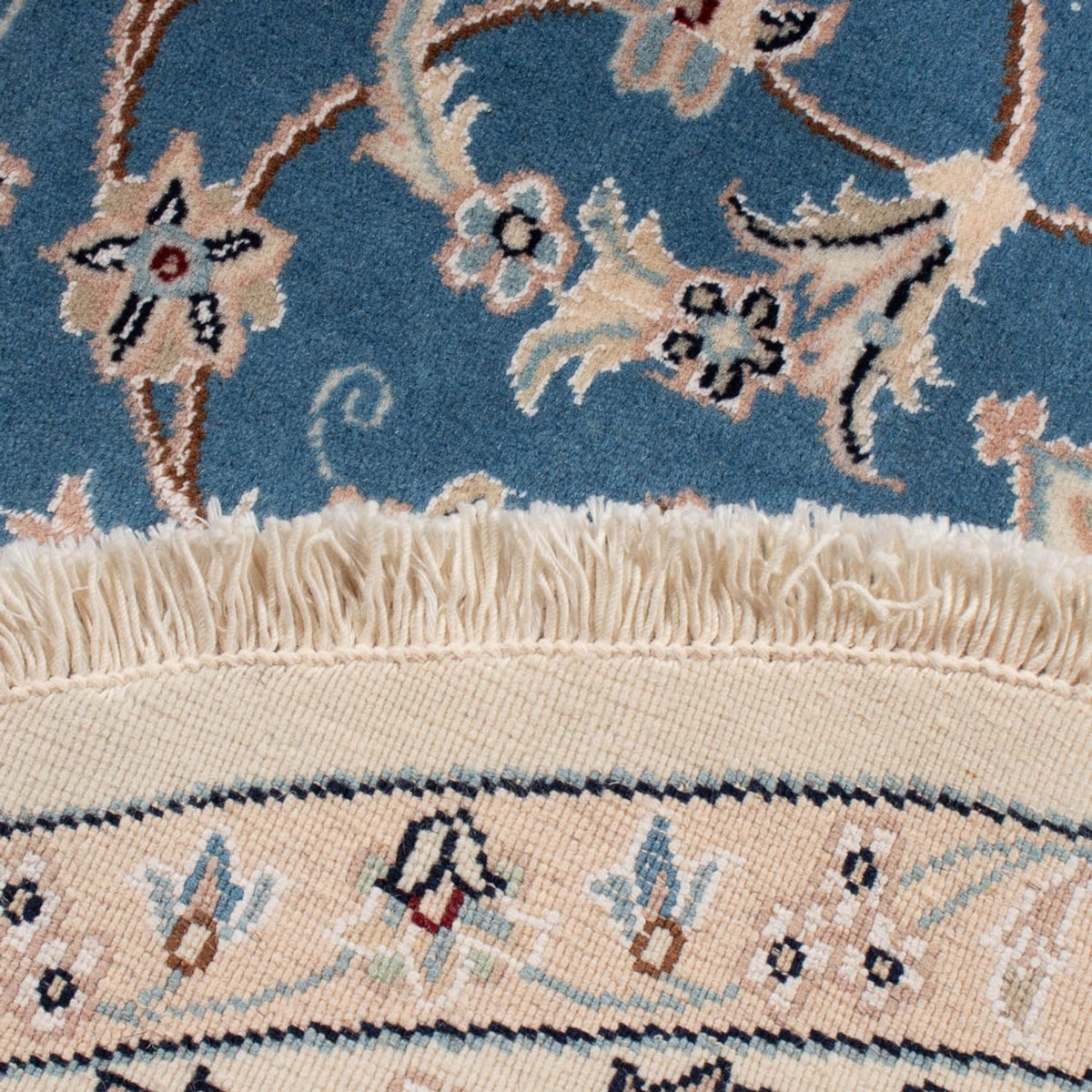 Perserteppich - Nain - Premium rund  - 157 x 150 cm - blau