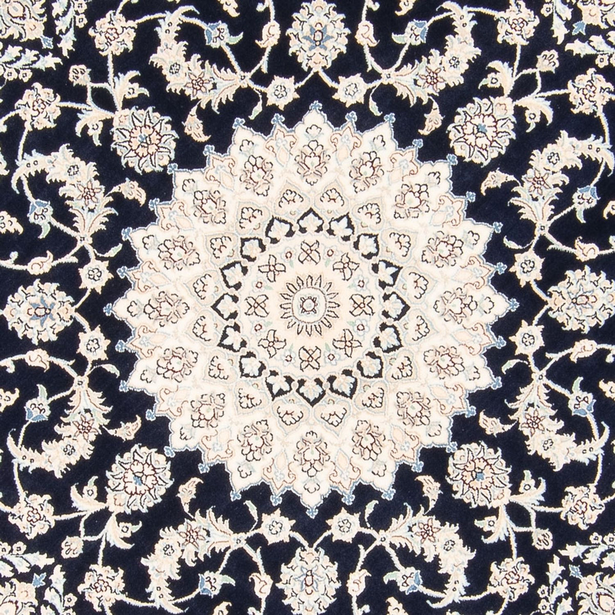 Perserteppich - Nain rund  - 204 x 195 cm - dunkelblau