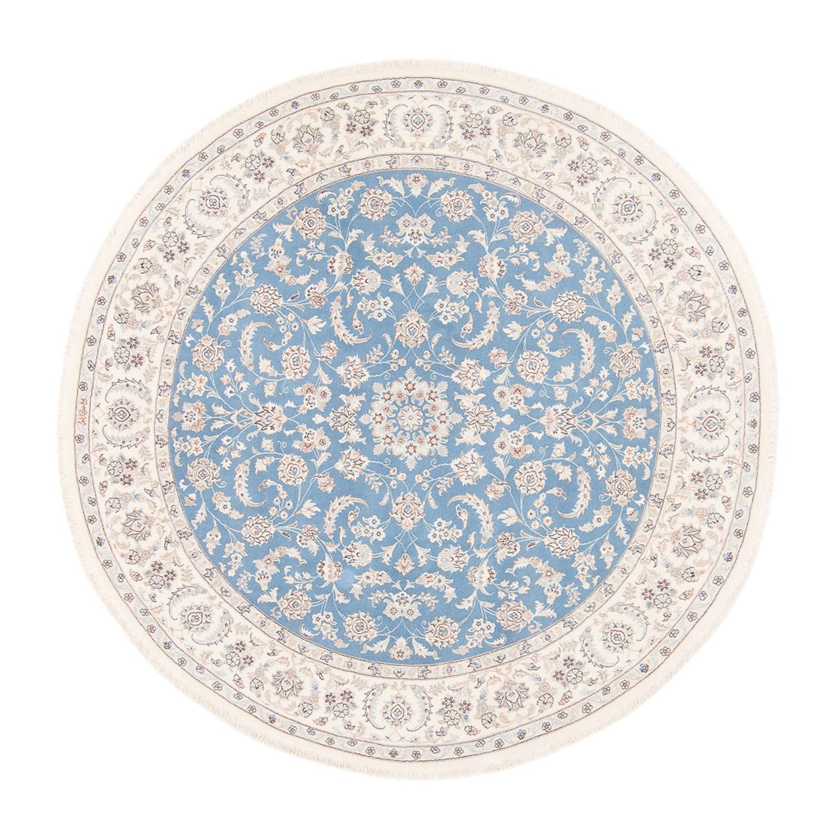 Perserteppich - Nain rund  - 200 x 200 cm - hellblau