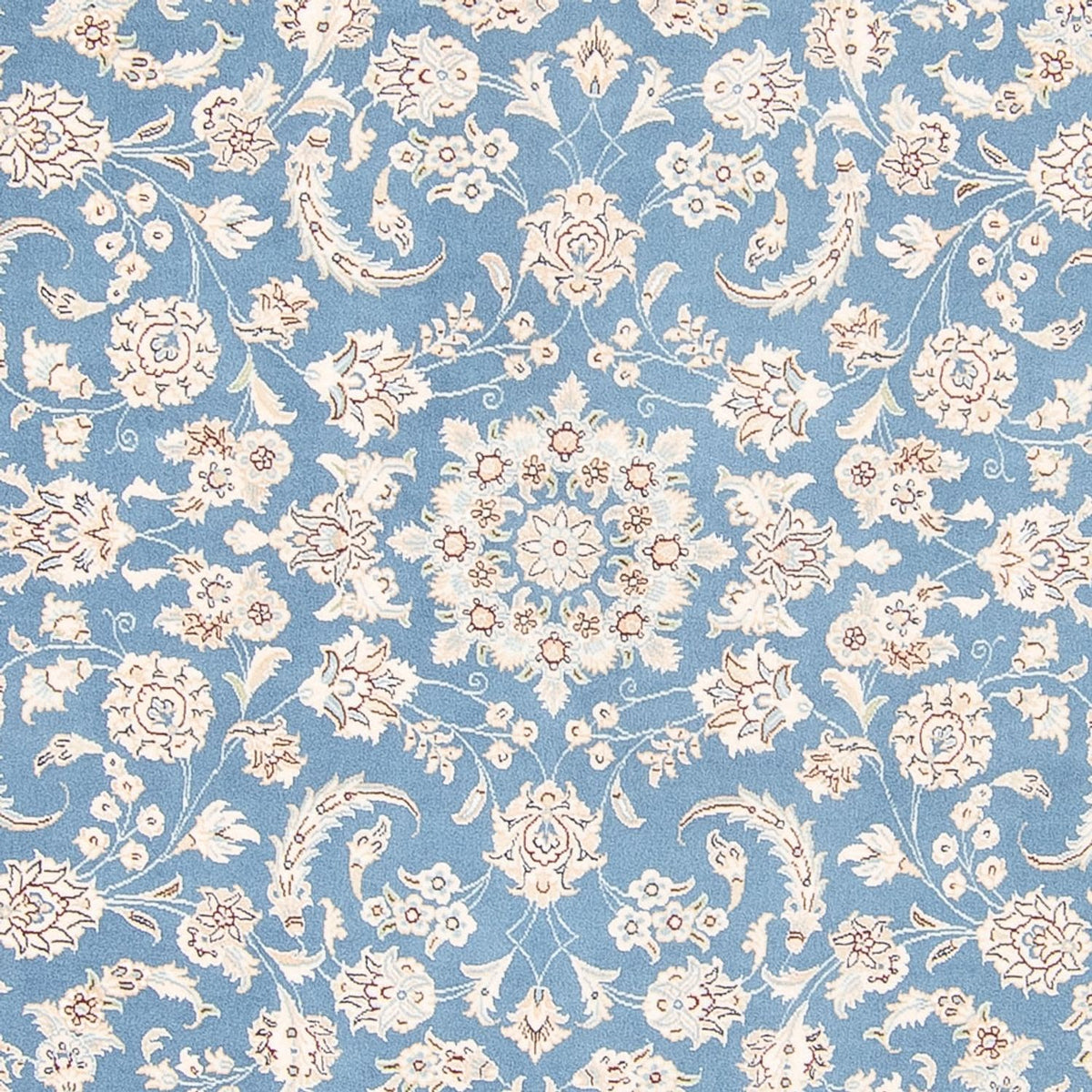 Perserteppich - Nain rund  - 212 x 203 cm - hellblau