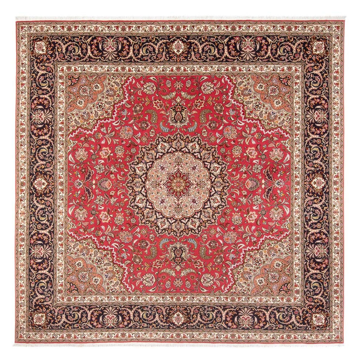 Perserteppich - Täbriz - Royal quadratisch - 252 x 252 cm - rot