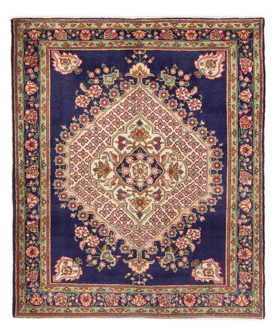 Hamadan Teppich 150x184cm - Perserteppich - dunkelblau