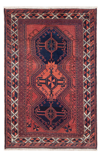 Hamadan Teppich 125x196cm - Perserteppich - rot