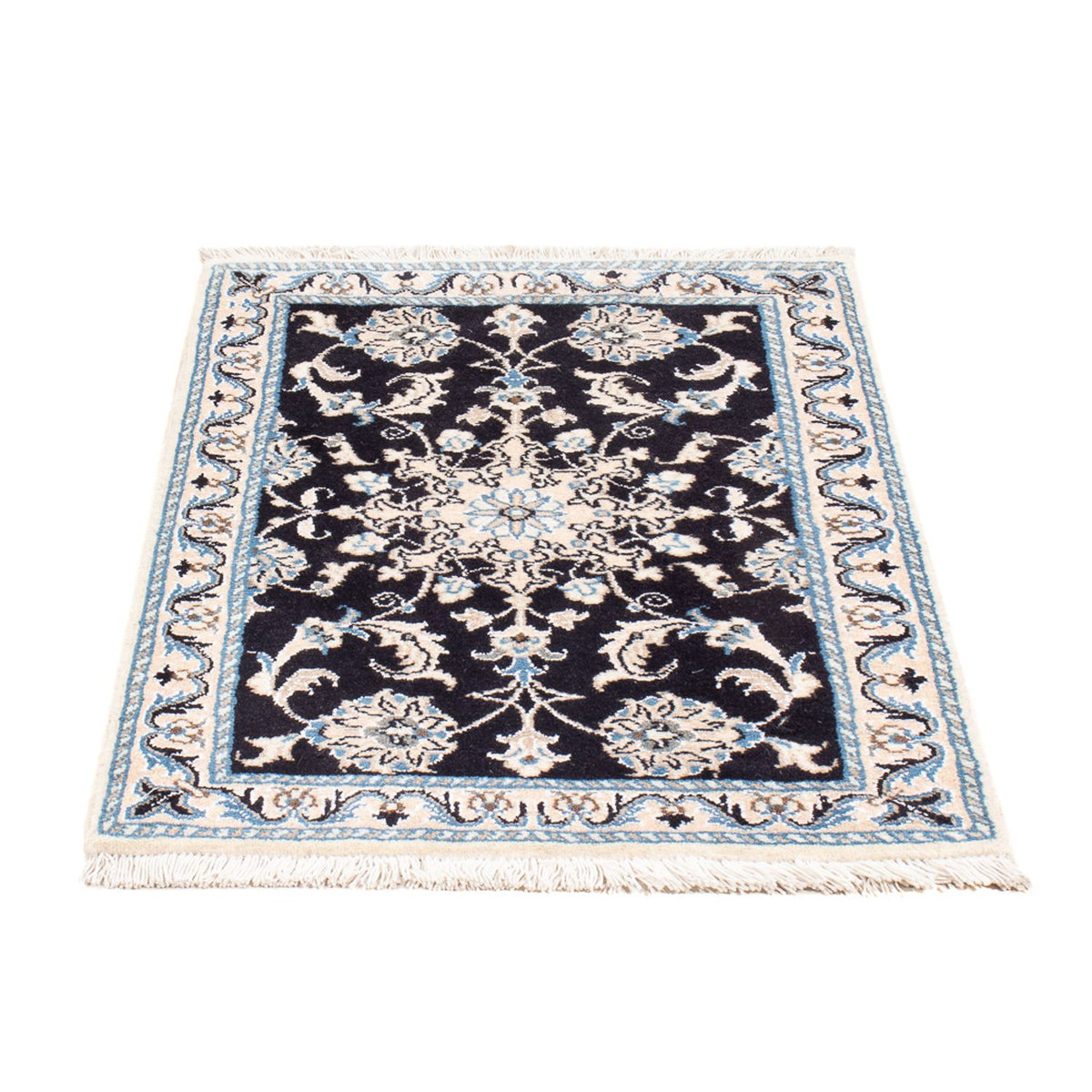 Perserteppich - Nain - Royal - 90 x 60 cm - dunkelblau
