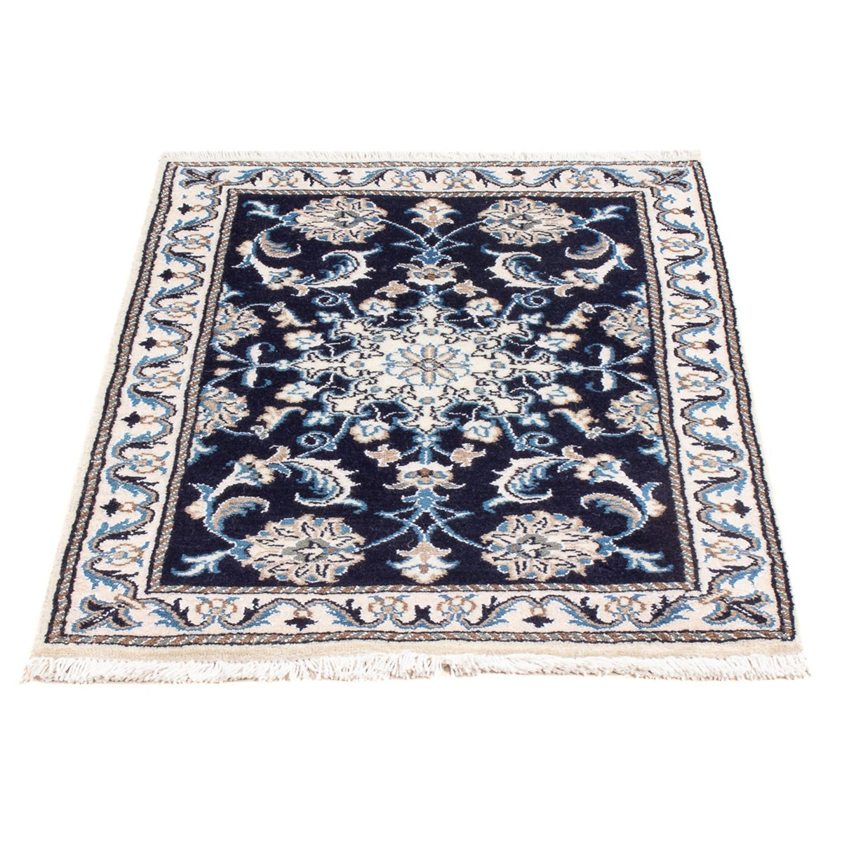 Perserteppich - Nain - Royal - 90 x 60 cm - dunkelblau