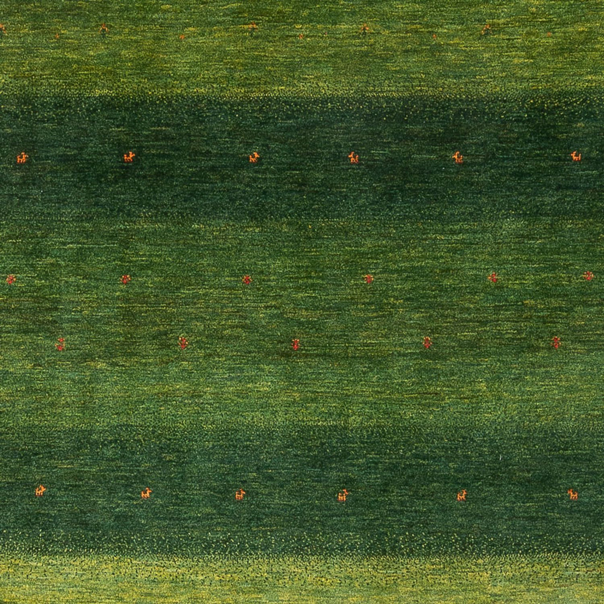 Gabbeh Teppich - Loribaft Perser - 306 x 212 cm - grün