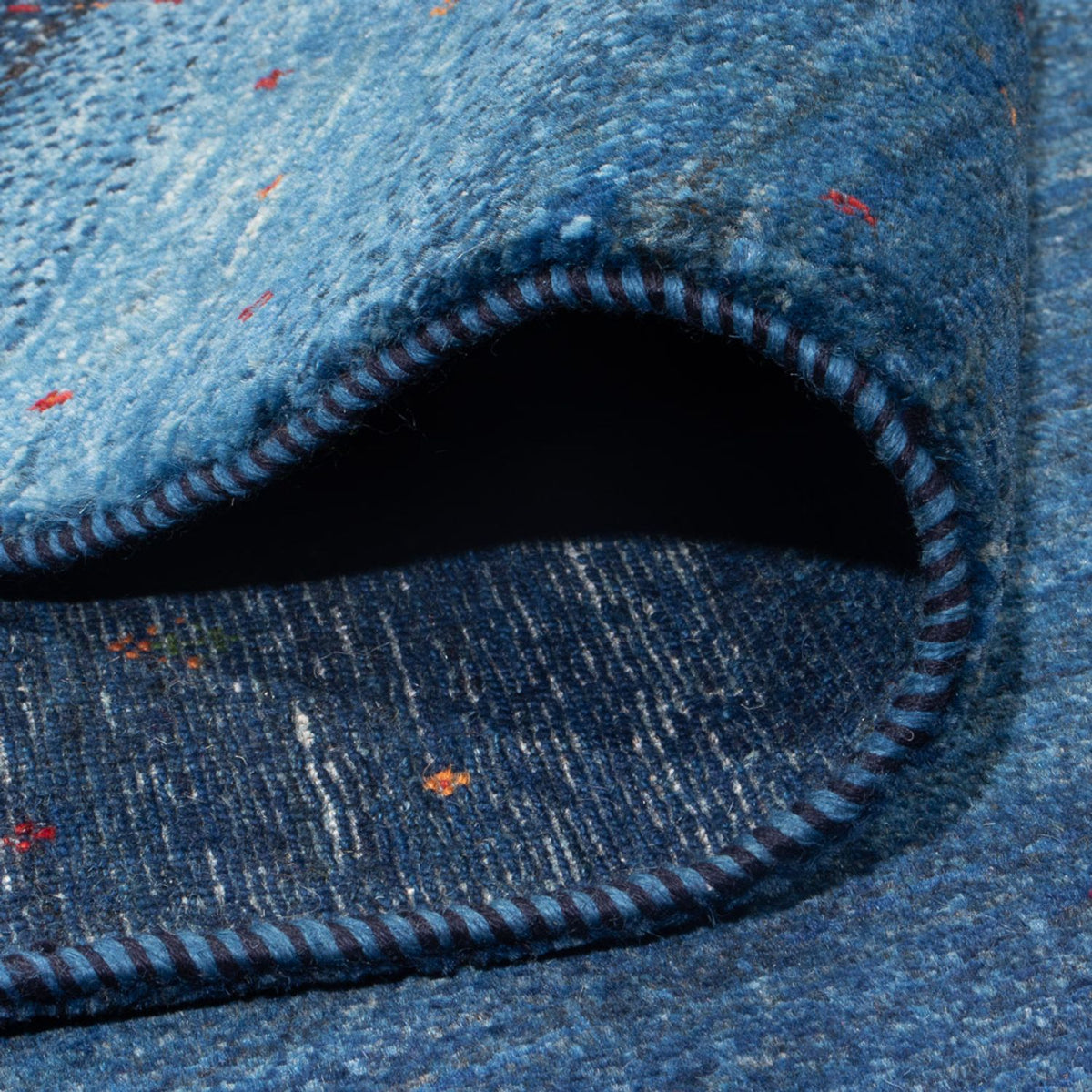 Gabbeh Teppich - Loribaft Perser - 331 x 222 cm - seeblau