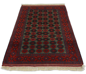 Afghan Teppich 170 x 130 cm - dunkelrot