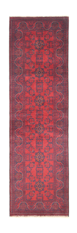 Afghan Teppich - Kunduz 287 x 83 cm - dunkelrot