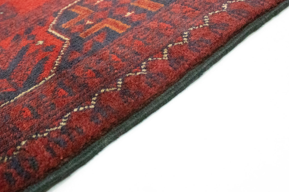Afghan Teppich - Kunduz 287 x 83 cm - dunkelrot