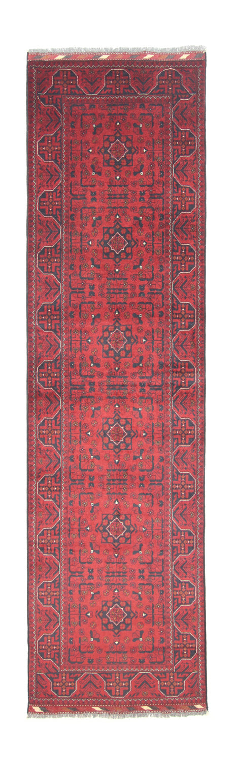 Afghan Teppich - Kunduz 302 x 78 cm - rot