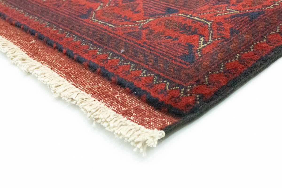 Afghan Teppich - Kunduz 296 x 84 cm - dunkelrot