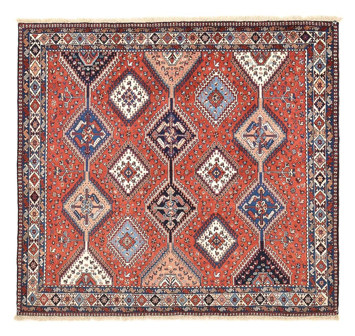 Perserteppich - Nomadic quadratisch  - 200 x 188 cm - rot