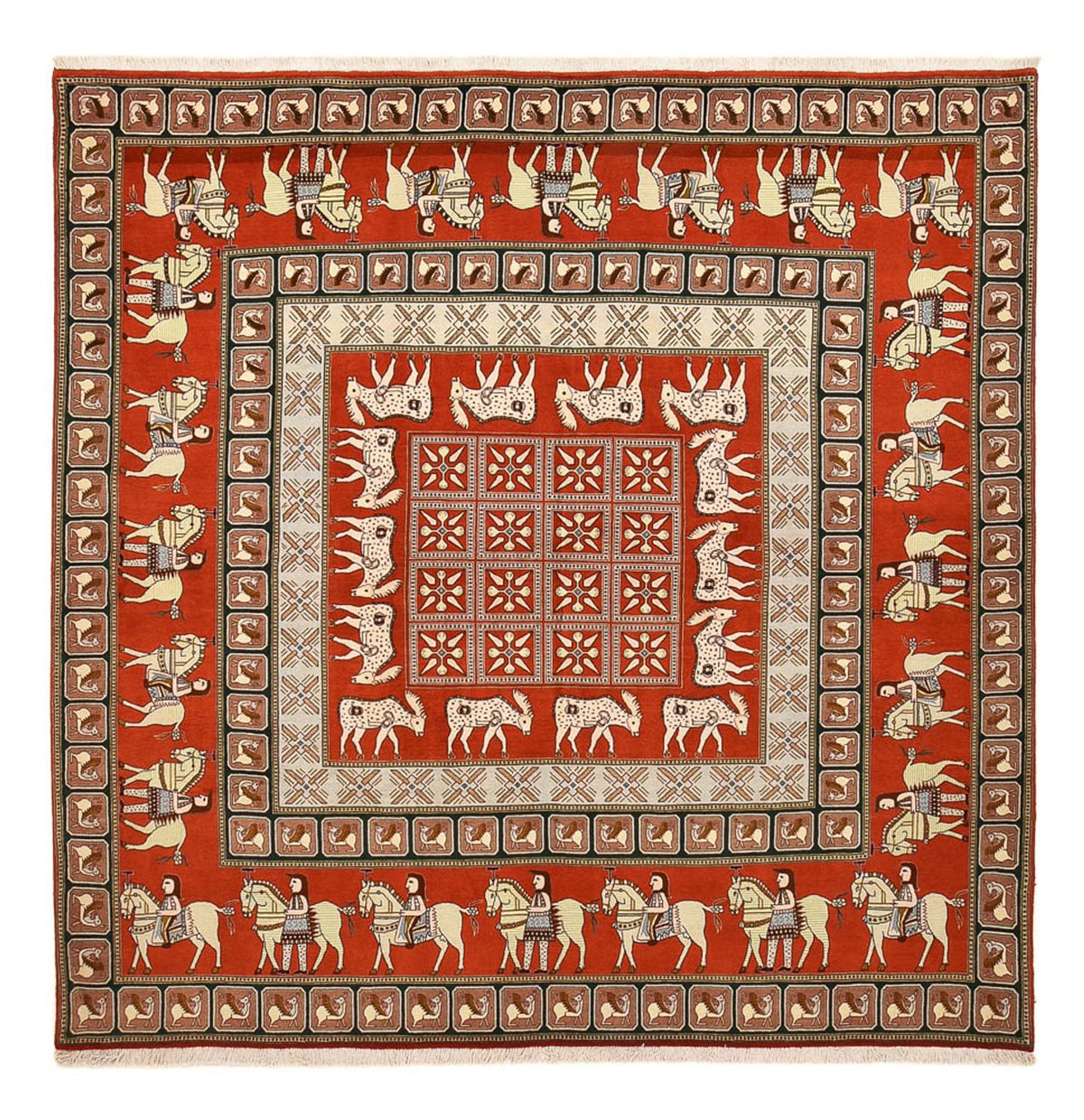 Perserteppich - Täbriz - Royal quadratisch  - 255 x 245 cm - mehrfarbig