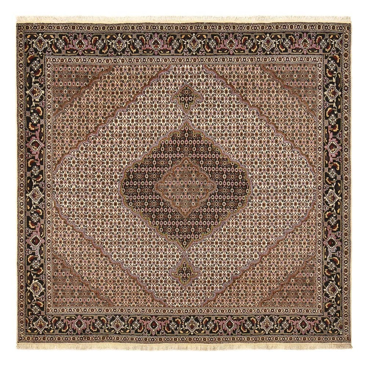Perserteppich - Täbriz - Royal quadratisch  - 204 x 204 cm - braun
