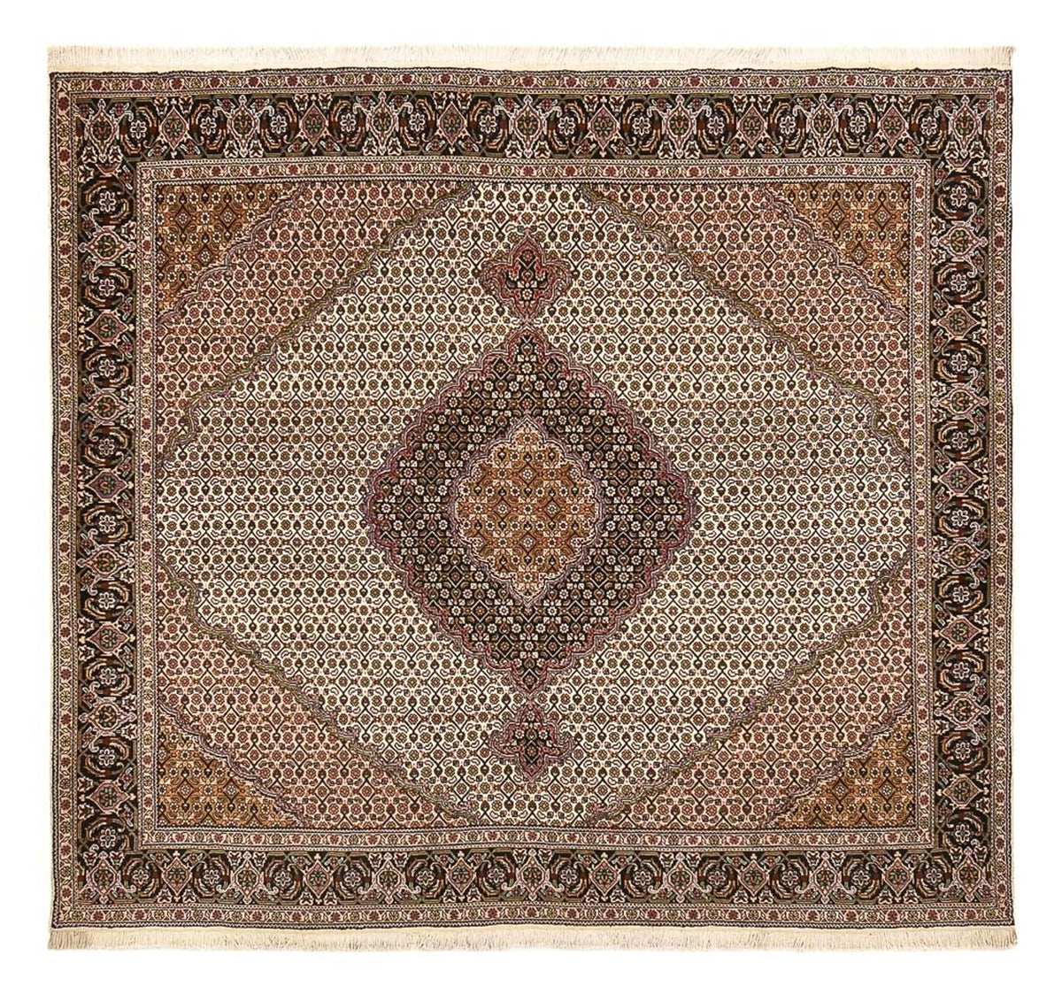 Perserteppich - Täbriz - Royal quadratisch  - 212 x 200 cm - braun