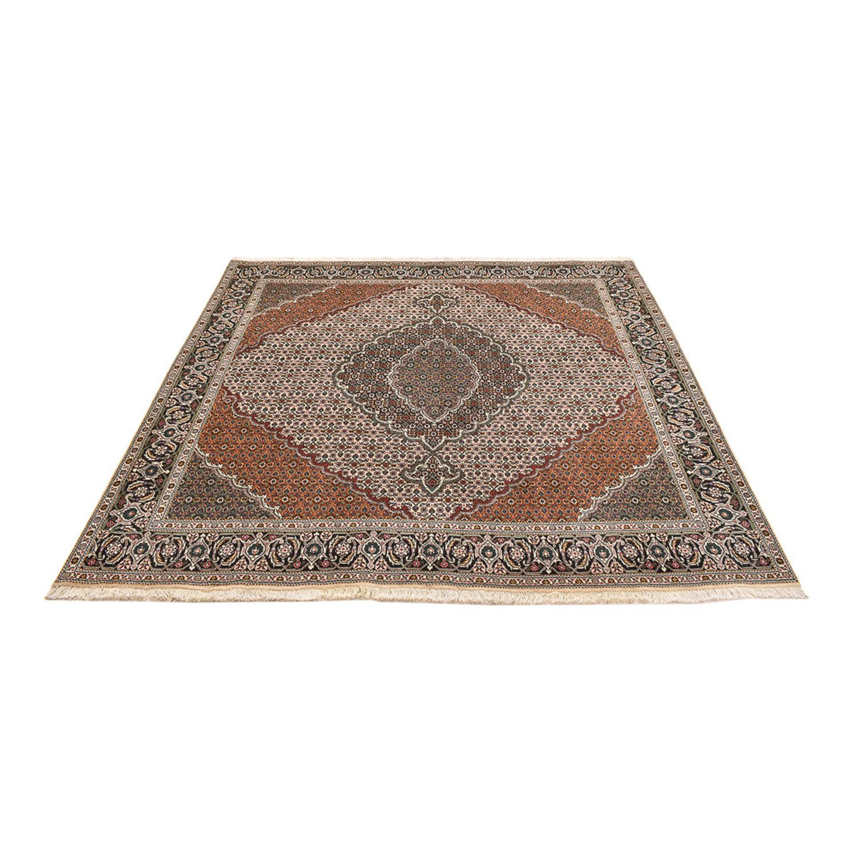 Perserteppich - Täbriz - Royal quadratisch  - 206 x 202 cm - hellbraun