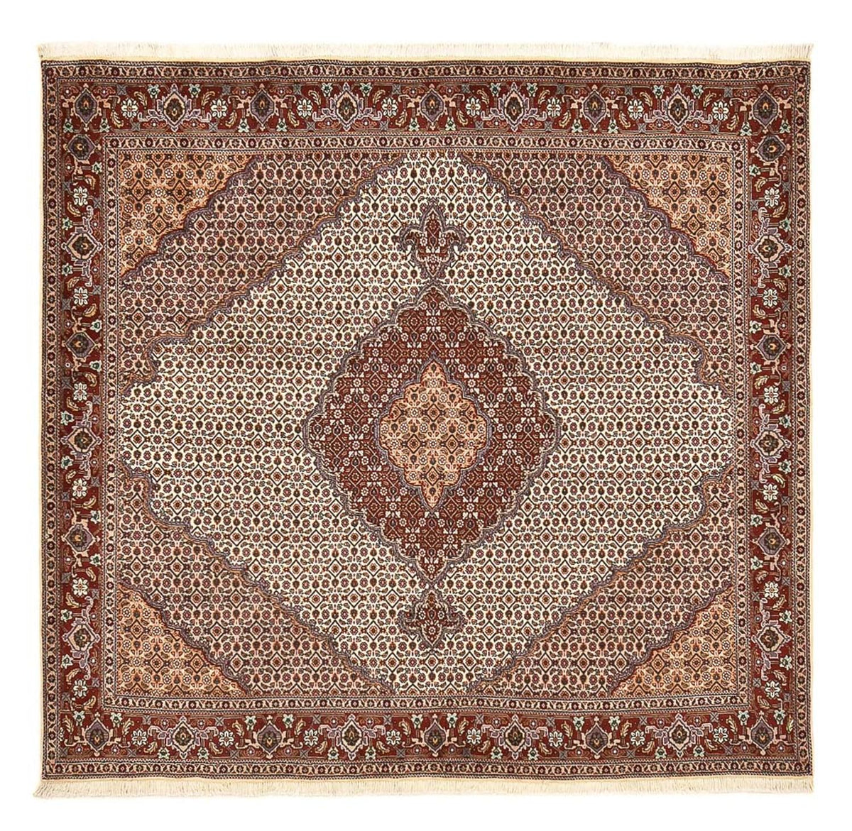 Perserteppich - Täbriz - Royal quadratisch  - 204 x 198 cm - hellbraun