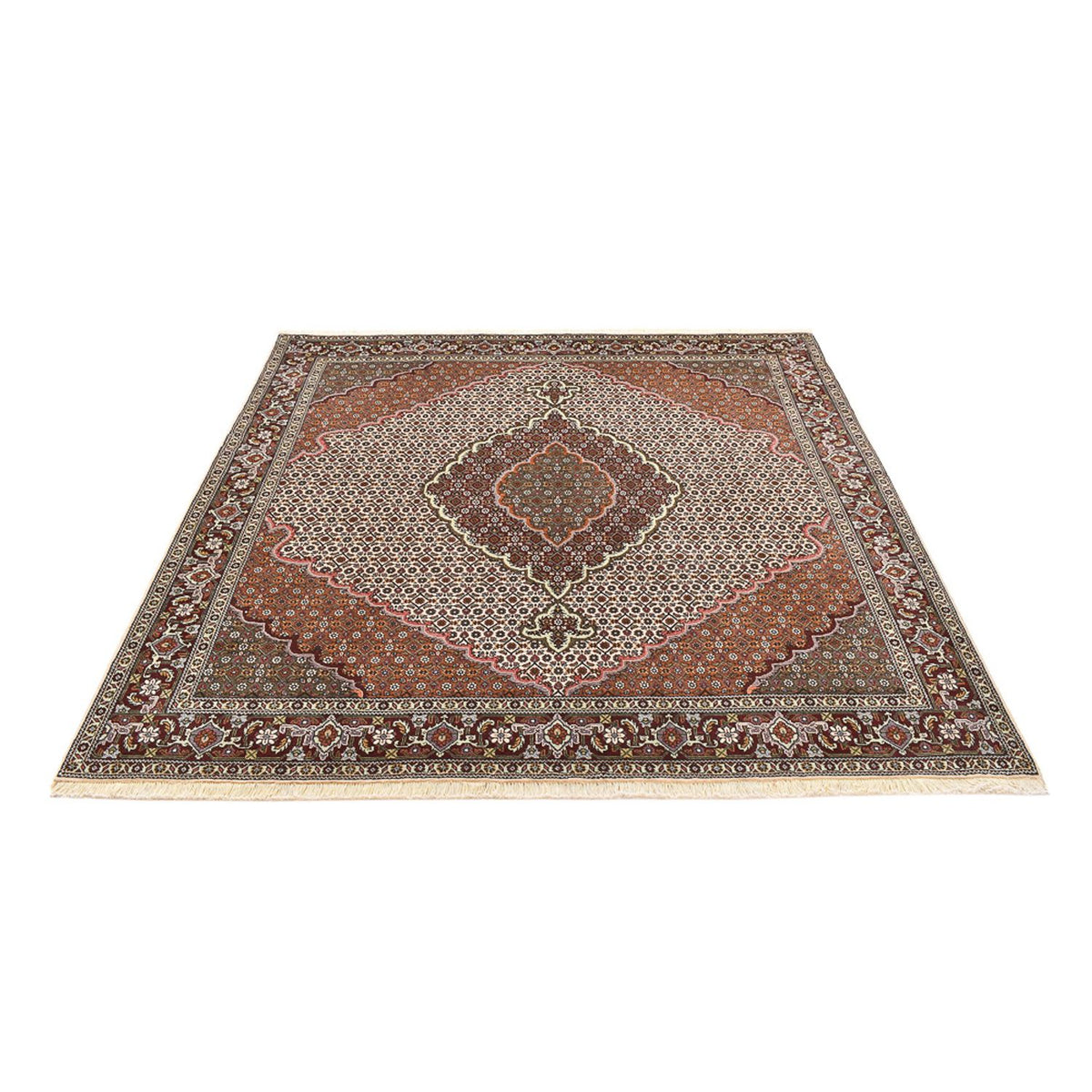 Perserteppich - Täbriz - Royal quadratisch  - 205 x 201 cm - hellbraun