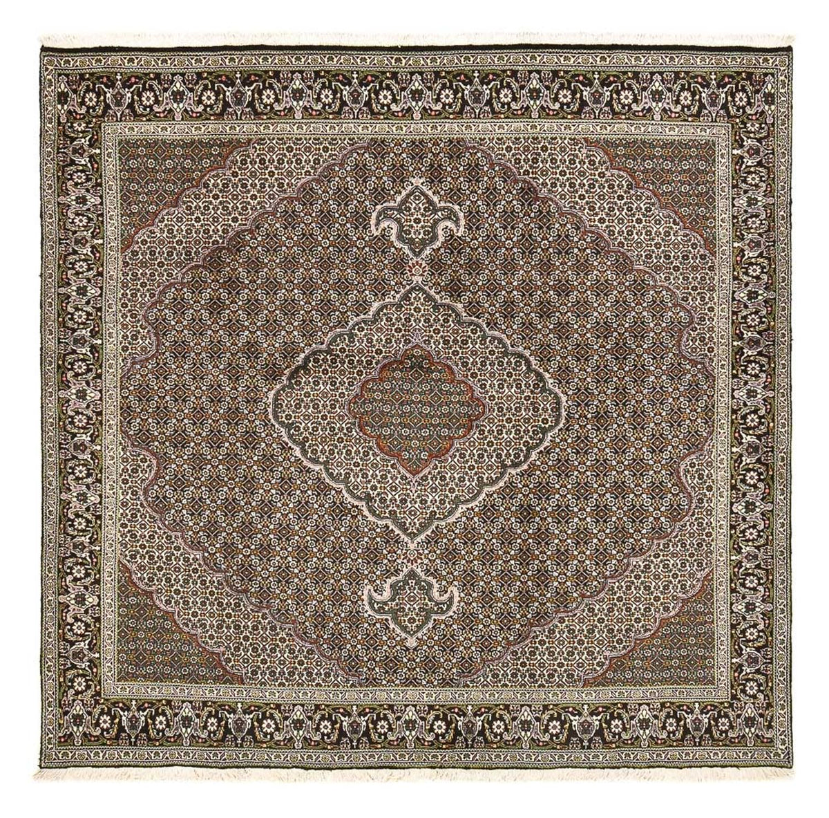 Perserteppich - Täbriz - Royal quadratisch  - 201 x 200 cm - braun