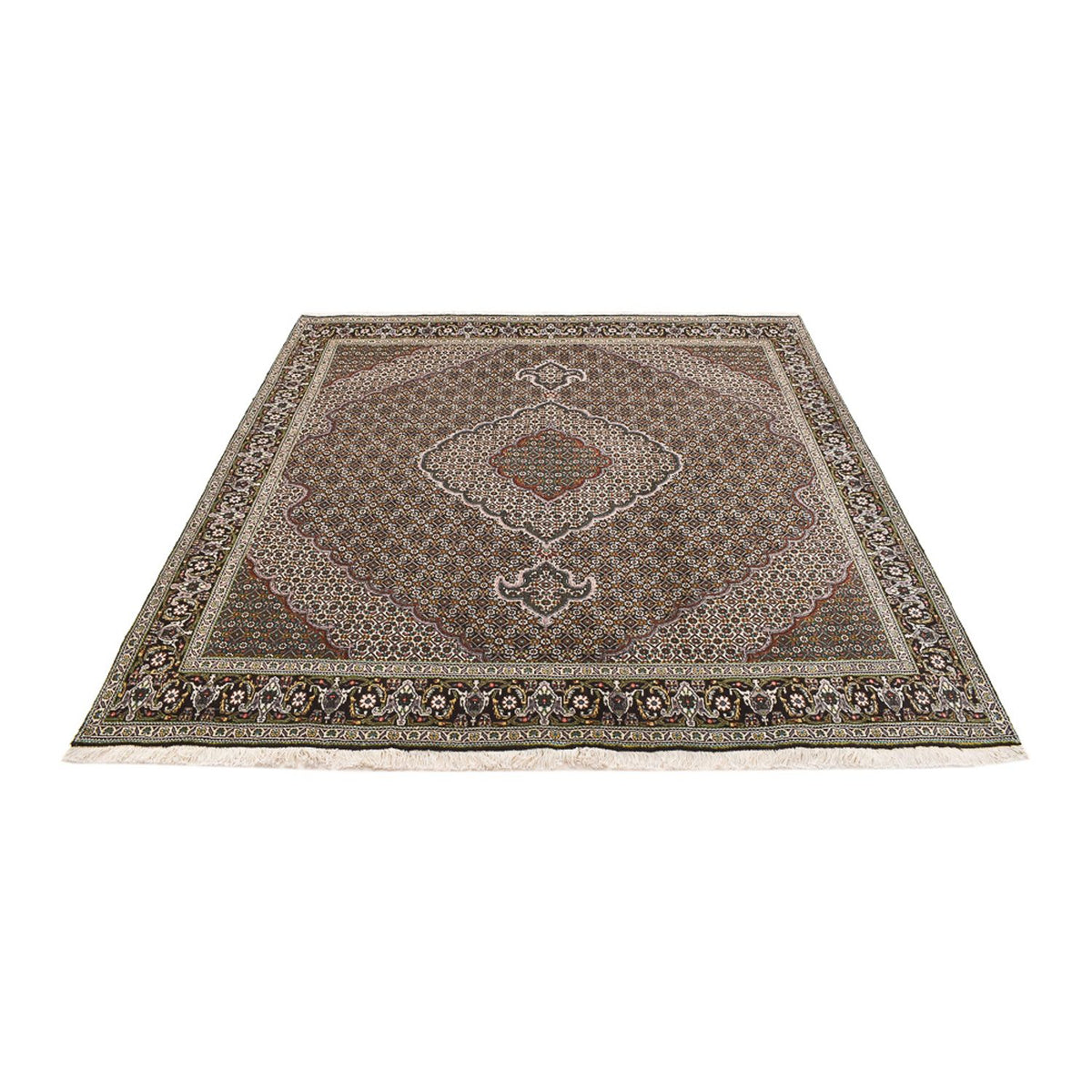Perserteppich - Täbriz - Royal quadratisch  - 201 x 200 cm - braun