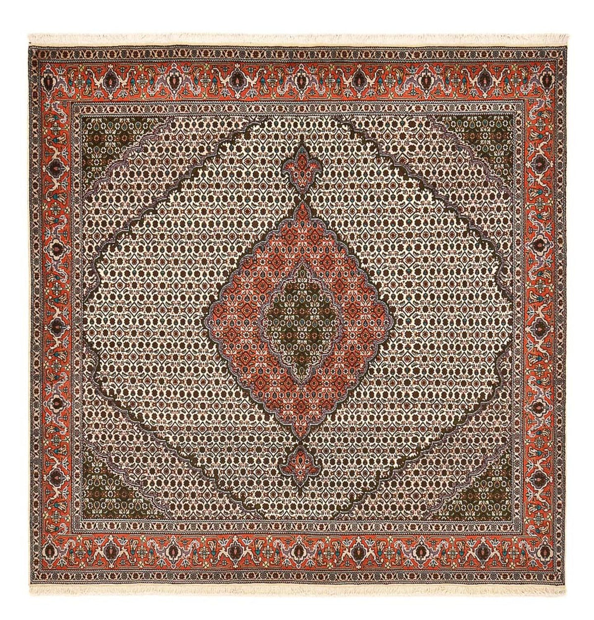 Perserteppich - Täbriz - Royal quadratisch  - 212 x 201 cm - hellbraun