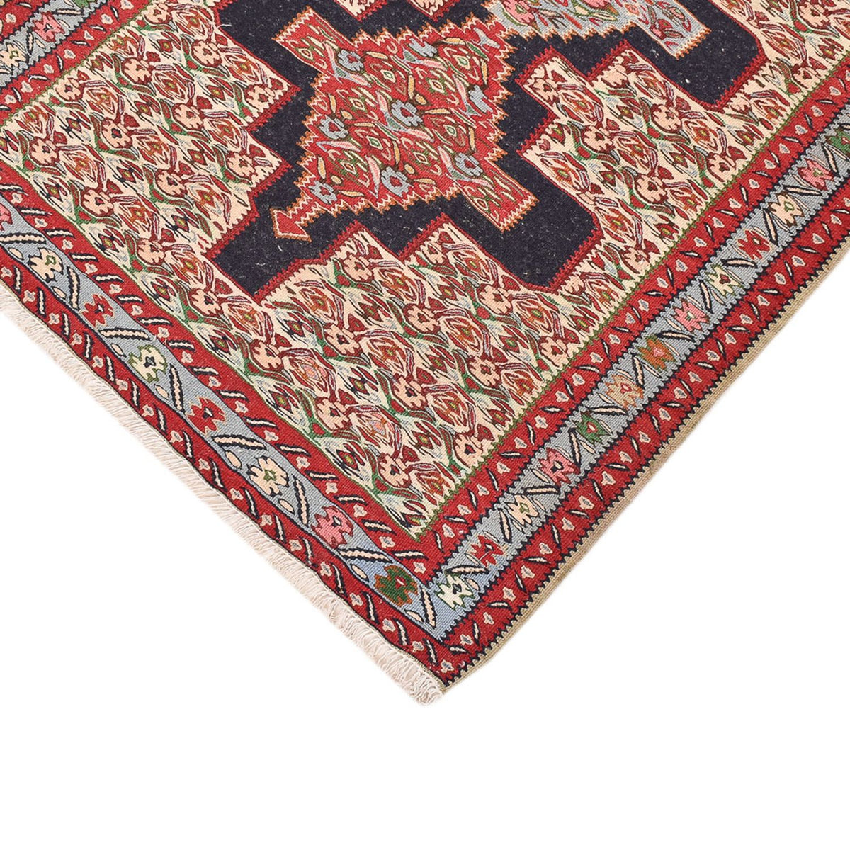 Läufer Kelim - Oriental - 395 x 87 cm - dunkelblau